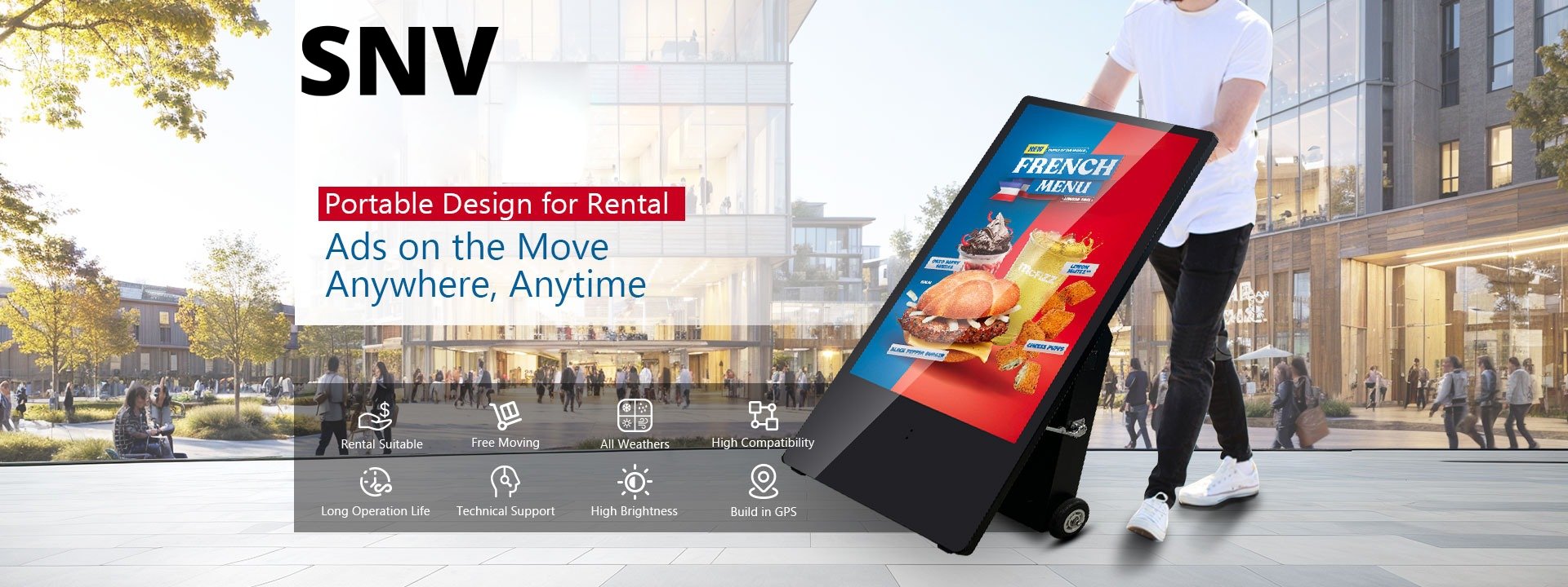 SNV Outdoor Battery Powered Digital A-Frame